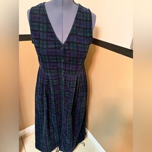 VTG Plaid Corduroy Jumper Dress S/P Heritage Northern Reflections Cottage